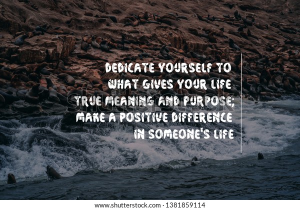 Inspirational Life Quote Dedicate Yourself What Stock Photo (edit Now 