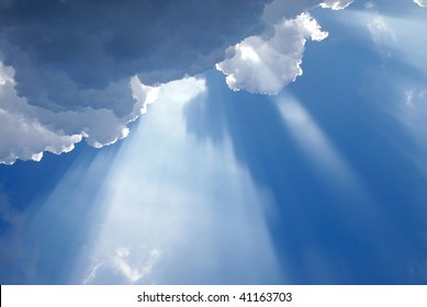 Inspirational Light Shining Through Clouds