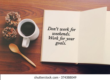 Inspirational motivating quote about success on notebook and coffee - Shutterstock ID 374388049