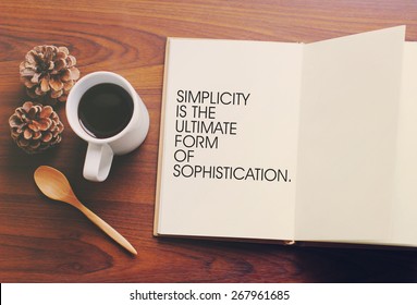 Inspirational motivating quote on notebook and coffee with retro filter effect - Shutterstock ID 267961685
