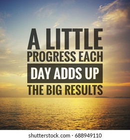 Inspirational Motivation Quote Little Progress Each Stock Photo ...