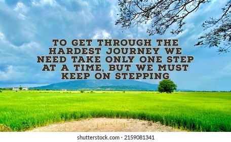 Inspirational Motivational Quote On Paddy Field Stock Photo 2159081341 ...