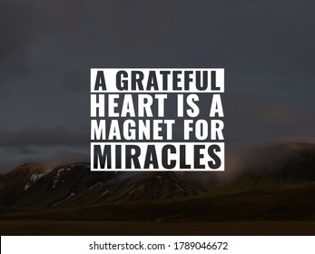 Inspirational Motivational Quotes Grateful Heart Magnet Stock Photo ...