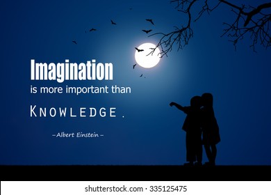 Inspirational Quote  By Albert Einstein On Night  Background.