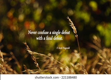 An Inspirational Quote By F Scott Fitzgerald About Defeat.