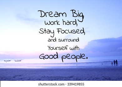 Inspirational quote on blurred beach background - Shutterstock ID 339419855