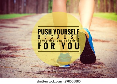 Inspirational Quote On Legs Running Through Stock Photo 298505885 ...