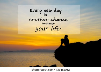 Inspirational quote on sunset blurred background - Shutterstock ID 733482082