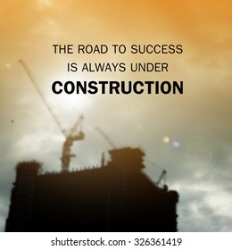 Inspirational Quote Road Success Always Under Stock Photo 326361419 ...