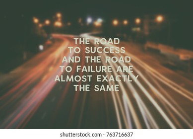 Inspirational Quote Road Success Road Failure Stock Photo 763716637 ...