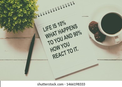Inspirational quotes - Life is 10% what happens to you and 90% how you react to it