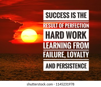 Inspirational Success Quote On Sunset Background Stock Photo (Edit Now ...