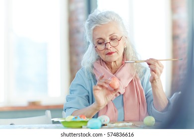 Inspired Grandma Painting Easter Eggs