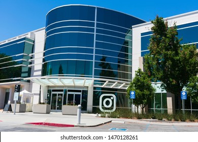 Instagram Corporate Headquarters Building In Silicon Valley. Instagram Is A Social Networking Service Owned By Facebook - Menlo Park, California, USA - Circa August, 2019