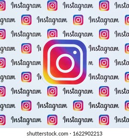 Instagram Pattern Printed On Paper Small Stock Photo 1622902213