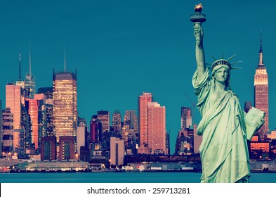 instagram tourism concept new york city with statue liberty - Shutterstock ID 259713281