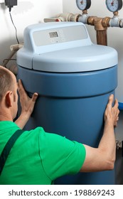 Instalation of a water softener in boiler room