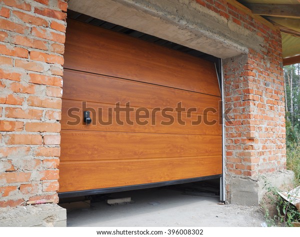 Install New House Garage Door Garage Stock Photo Edit Now 396008302