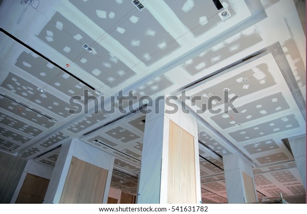 Installation Ceiling Gypsum Board Sheets Stock Photo Edit Now