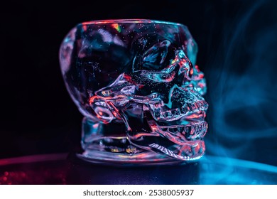 Installation with colorful glass skull