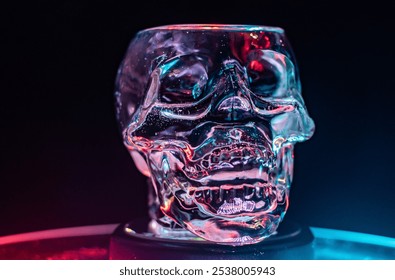 Installation with colorful glass skull