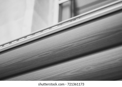 Installation On Facade Of The House Panels Beige Vinyl Siding