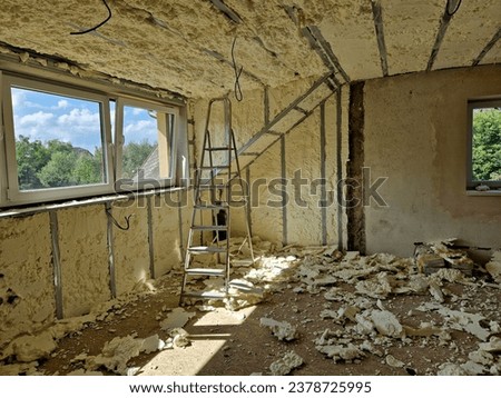 installation of polyurethane foam insulation with compressed gas goes through pipe through gun straight to the structure, it sticks like mush and swells like sponge. every crevice is sealed, man 