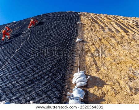 Installation process of geosynthetics in industry and mining