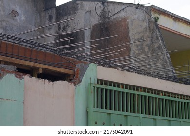 Installation Of Reinforcement And Formwork For Roof Plates, This Construction Is For Building Renovations