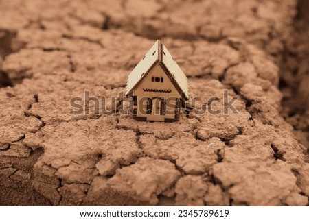 Installation of small houses on dry land during a drought, in the Almaty region in Kazakhstan.
