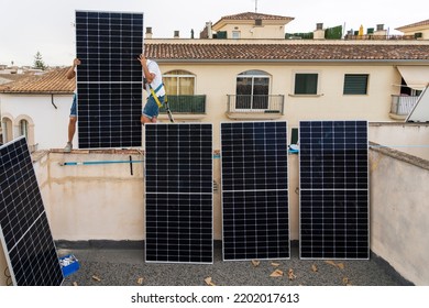 installation of solar panels, Llucmajor, Majorca, Balearic Islands, Spain - Shutterstock ID 2202017613
