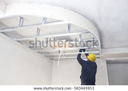 Installation of suspended ceilings. Finishing works