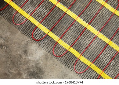 Installation Of Underfloor Heating For Thermal Comfort Using Conduction Radiation And Convection. Close On The Water System Full Interior Heating. Individual Heating