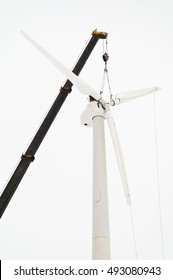 Installation Of A Wind Turbine In Winter