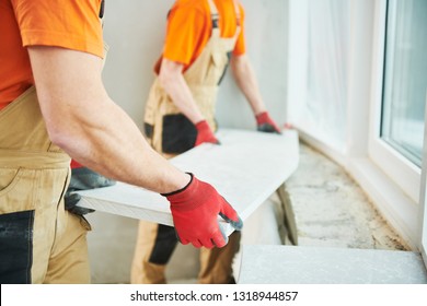 Installation Windowsill From Quartz Agglomerate Artificial Stone