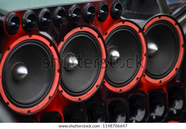 Installed powerful audio speakers in front door of
the car