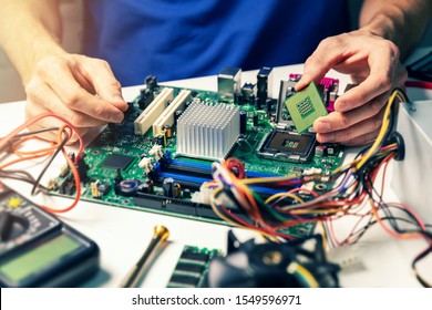 Installing Computer Hardware - Technician Install CPU On Motherboard