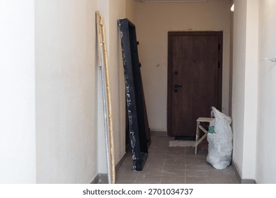 Installing interior door. Replace door.