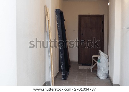 Installing interior door. Replace door.