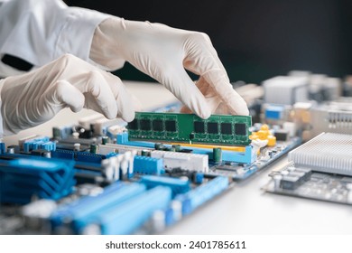 installing ram (random access memory into pc motherboard, hardware service center