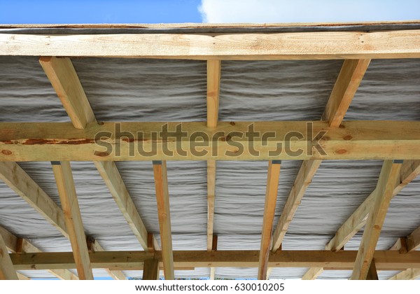 Installing Vapor Barrier On Roof Stock Image Download Now