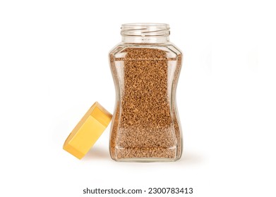 Instant coffee jar isolated on white background.