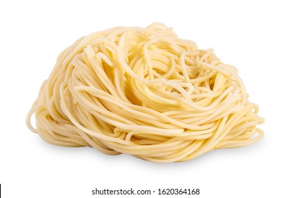 instant noodle isolated on white background. egg noodle isolated on white background. Chinese noodle isolated on white background with clipping path