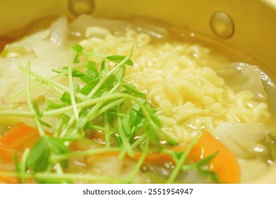 Instant noodles cooked in a pot, warm food - Powered by Shutterstock