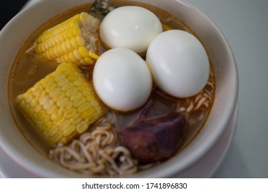 Instant noodles with vegetables and copy space - Shutterstock ID 1741896830
