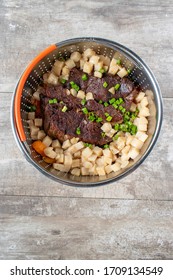 Instant Pot Pan With Pot Roast, Potatoes, And Carrots Top View