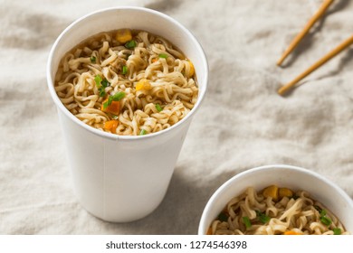 Instant Ramen Noodles in a Cup with Beef Flavoring - Shutterstock ID 1274546398