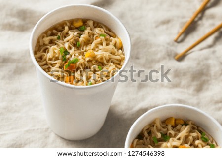 Instant Ramen Noodles in a Cup with Beef Flavoring