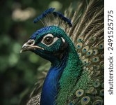 Instead of an emerald peacock, how about an emerald- plumaged peacock? This emphasizes the vibrant green color of its feathers, similar to a precious emerald gemstone.








