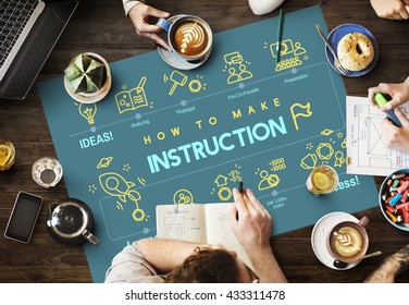 Instruction Document Guidebook Handbook Help Concept Stock Photo ...